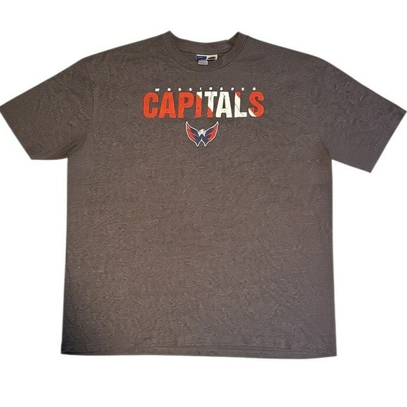 NHL Other - NHL Washington Capitals T-Shirt Mens XXL Gray Heathered Distressed Logo Tee